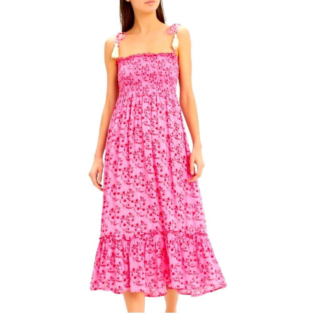 💕 Cool Change 💕 Piper Floral Smocked Maxi Dress Pink